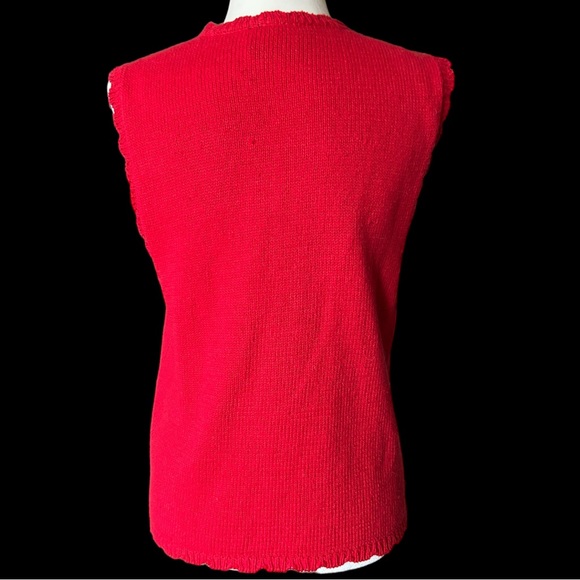 Vintage 90’s Christmas Grandma Knit Sweater Vest‎ Women’s Size Small - Picture 3 of 7